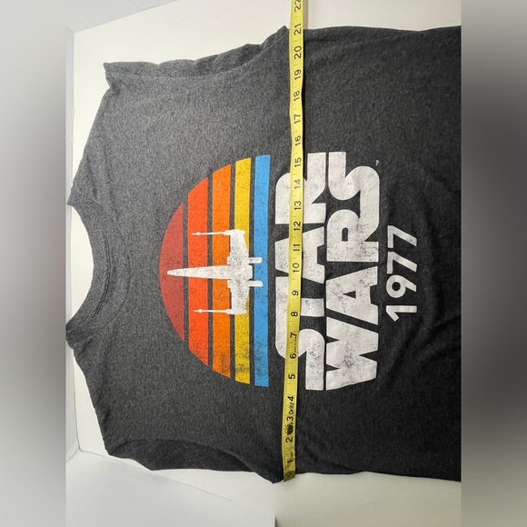 Star Wars 1977 Gray Large T-Shirt. Starfighter Sunset Rainbow Image Vintage Look - Picture 5 of 6